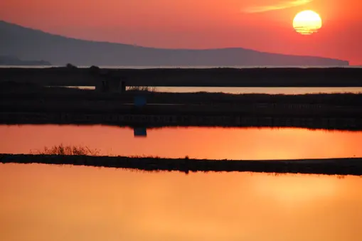 Sunset over the Pomorie Lake