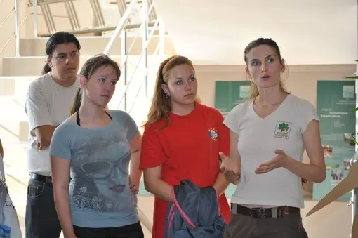 The volunteers at the Visitor center of Pomorie Lake