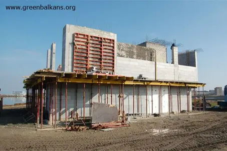 Stage in the construction of the Visitor Center